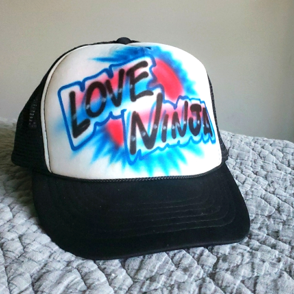 Air Brushed Love Ninja Trucker Hat